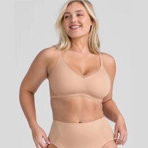 Honeylove Crossover Bra Size S Nude Beige Mesh Wireless Adjustable Convertible